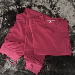 Small easy stretch maroon jogger scrubs